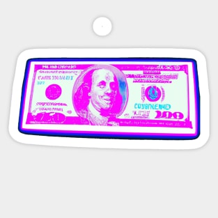 Cash Money Pink Hundred Dollar Bill Sticker